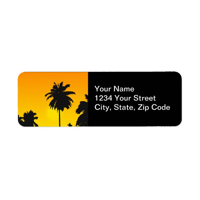 Palm Trees Wedding Return Address Labels (Front)