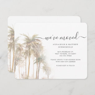Palm Trees We've Moved Moving Tropical Card
