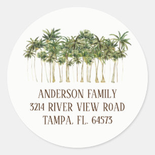 Palm Trees We've Moved New Address Label Sticker