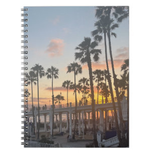 Palm Trees with Orange Sunset Oceanside California Notebook