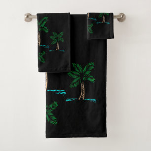 Palm Trees With Sun Bath Towel Set