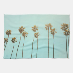Palm trees yellow sunshine, soft light dish kitchen towel