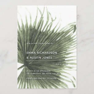 Palm Tropical Botanical Leaf Faire-part de mariage