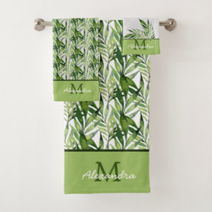 Palm Tropical Feuille Motif Côtier Serviette Se