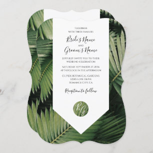 Palm Tropical Feuille Verdure Mariage Invitations