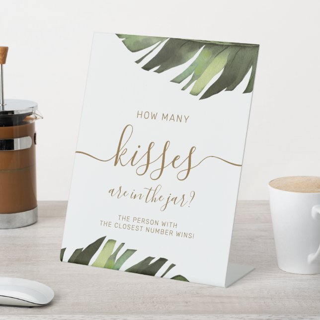  Palm Tropical How Many Kisses Are In The Jar Sign (In SItu)