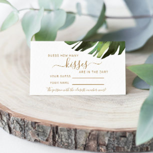 Palm Tropical How Many Kisses Shower Game card