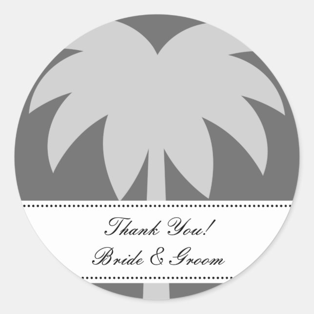 Palm wedding thank you stickers | envelope sealer (Front)