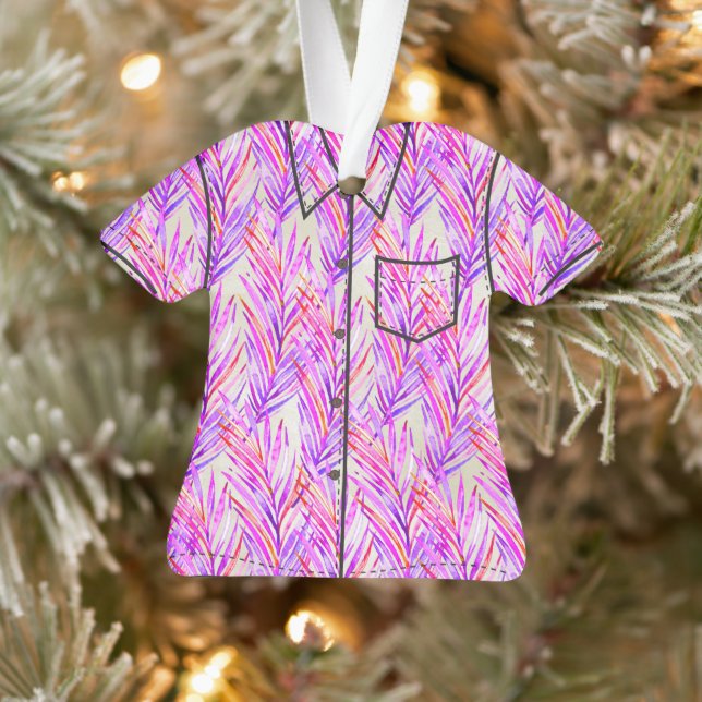 Palm Whisperer Hawaiian Tropical Aloha Shirt- Pink Ornament (Tree)