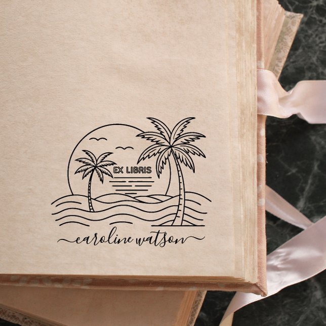 Palm with sun  Ex libris  Rubber Stamp (Creator Uploaded)
