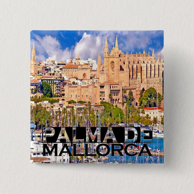Palma 2 Inch Square Button (Front)