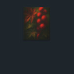 Palma Christi: Toxic Elegance Impressionist Art Canvas Print<br><div class="desc">A masterfully rendered painting of the Palma Christi plant, highlighting its iconic red spiky seed pods and large, structural leaves. Part of the 'Toxic Elegance' collection, this piece balances vibrant color with a dark, atmospheric background through thick, expressive impasto-style textures. The crimson pods appear to radiate with a warm, internal...</div>