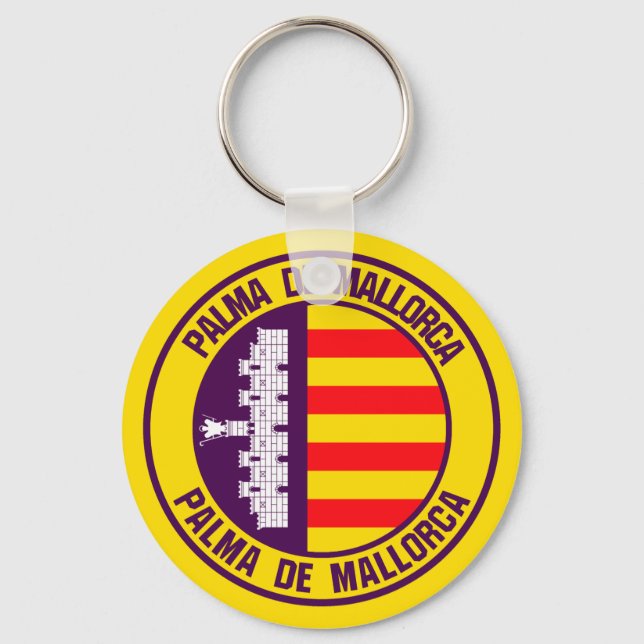 Palma de Mallorca Round Emblem Keychain (Front)