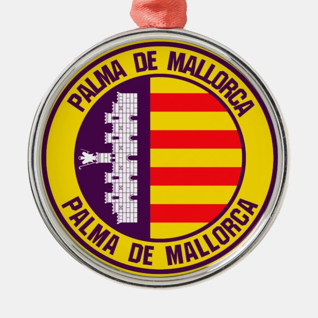 Palma de Mallorca Round Emblem Metal Ornament (Front)