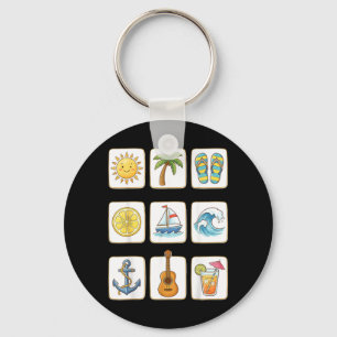 Palma de Mallorca Spain Cute Summer Beach Icons Keychain