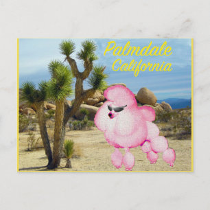 Palmdale California Pink Poodle Postcard