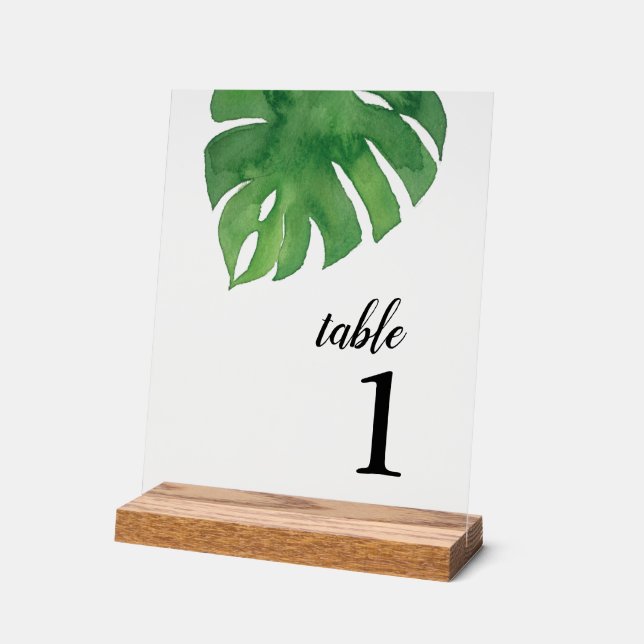 Palme de verdure tropicale Numéro de table clair (Angle)
