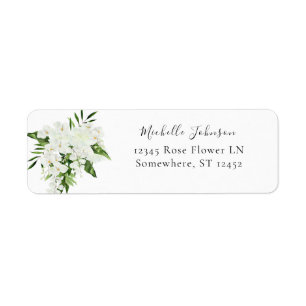 Palme tropicale et blanc Floral Adresse de retour 