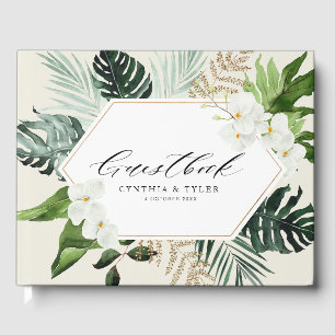palme tropicale feuille verdure mariage livre d'or