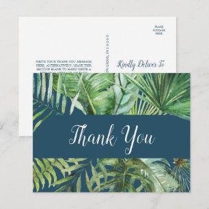 Palme tropicale sauvage   Carte postale Merci bleu