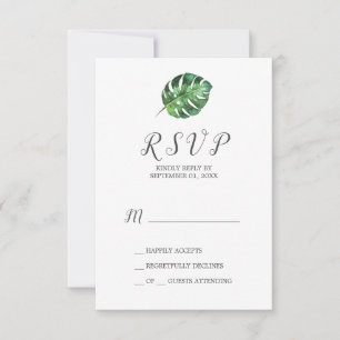 Palme Tropicale Sauvage Carte RSVP simple