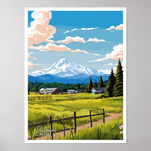 Palmer Alaska Art Vintage Travel Illustration Poster