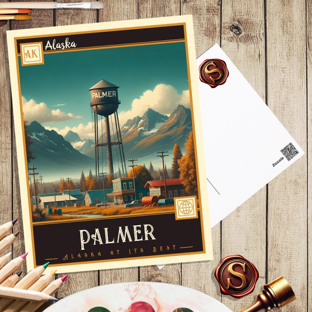 Palmer, Alaska | Carte postale Vintage (Créateur téléchargé)