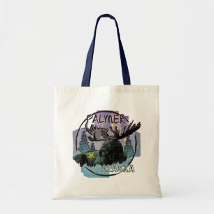 Palmer Alaska rustic moose tote bag