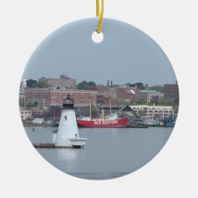 Palmer Island, New Bedford Harbour Ceramic Ornament (Front)