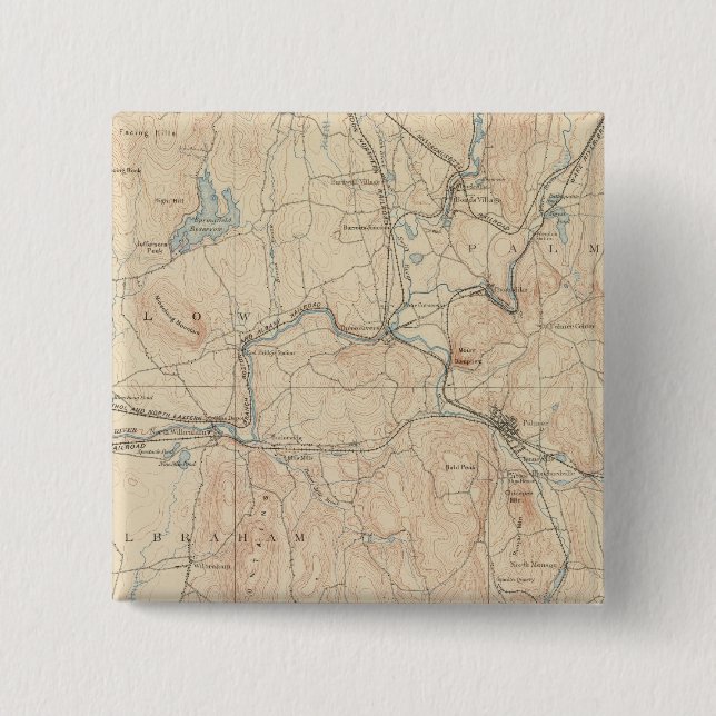 Palmer, Massachusetts 2 Inch Square Button (Front)