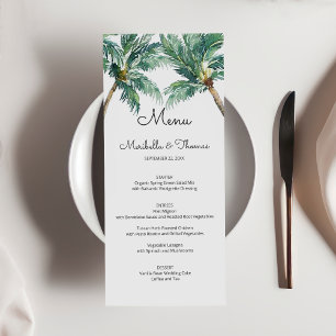 Palmes tropicales   Menu de mariage Watercolor Bea