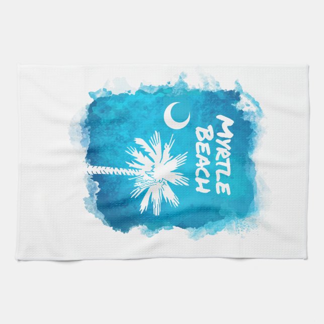Palmetto Paint Splatter Kitchen Towel (Horizontal)