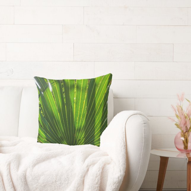 Palmetto Shadows on Palmetto Throw Pillow (Couch)