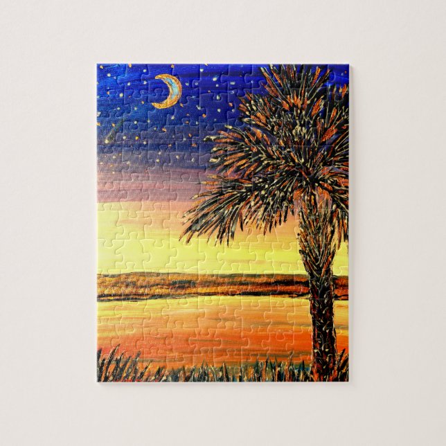 Palmetto Sunset Puzzle (Vertical)