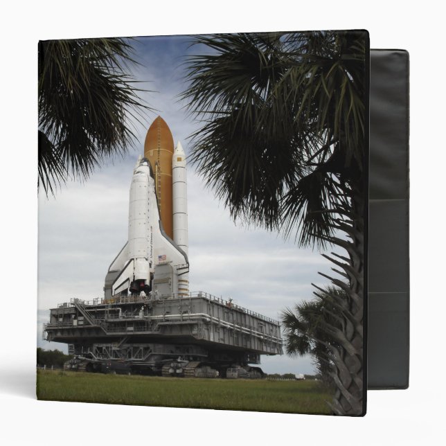 Palmetto trees frame space shuttle Endeavour Binder (Front/Inside)