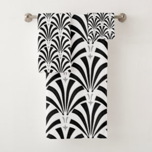 Palmettos noirs et gris d'art déco des années 19