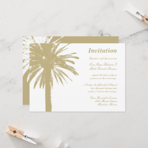 Palmier beige tropical invitations à un mariage