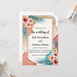 palmier boho beach invitations de mariage
