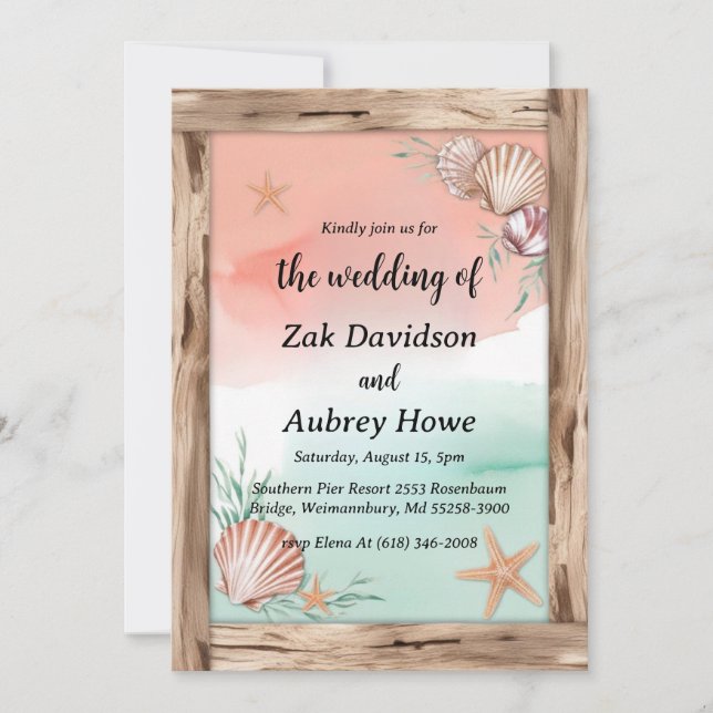 palmier boho beach invitations de mariage (Devant)