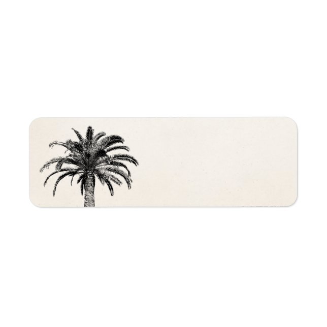 Palmier de l'île tropicale rétro en noir et blanc (Devant)