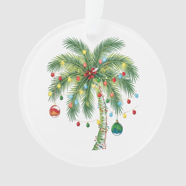 Palmier de Noël tropical avec lumières et ornam (devant)