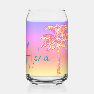 Palmier rose Tropical Coucher de soleil Aloha