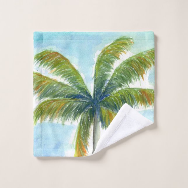 Palmier Tropical Beach par beau temps (Gant de toilette)