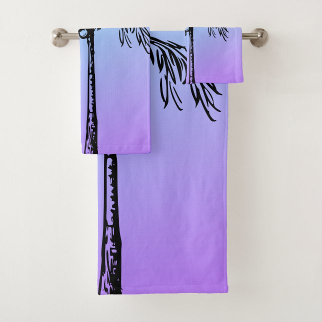 Palmier Tropical Ciel bleu violet noir (En situation)