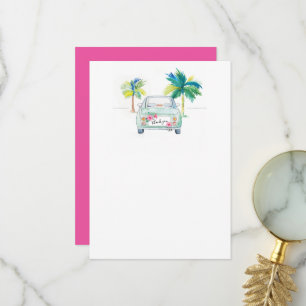 Palmier Tropical et Merci d'aquarelle de voiture