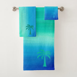 Palmier tropical Ocean Blue Green Ombre Beach