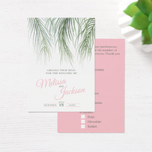 Palmier tropical rose vert Carte de choix mariage
