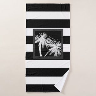 Palmier Tropicaux Noir & Blanc Moderne Élégant