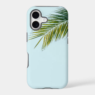 Palmier Vert Tropical sur Fond Bleu Clair