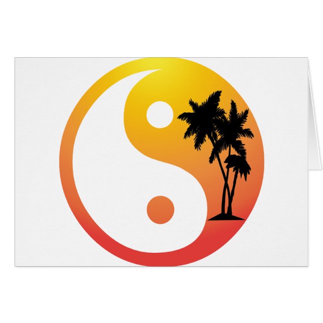 Palmiers au coucher du soleil Yin Yang (Devant Horizontal)